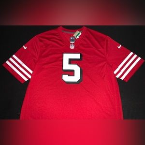 NWT Nike Trey Lance San Francisco 49ers #5 Red Throwback Alternate Jersey Men XL